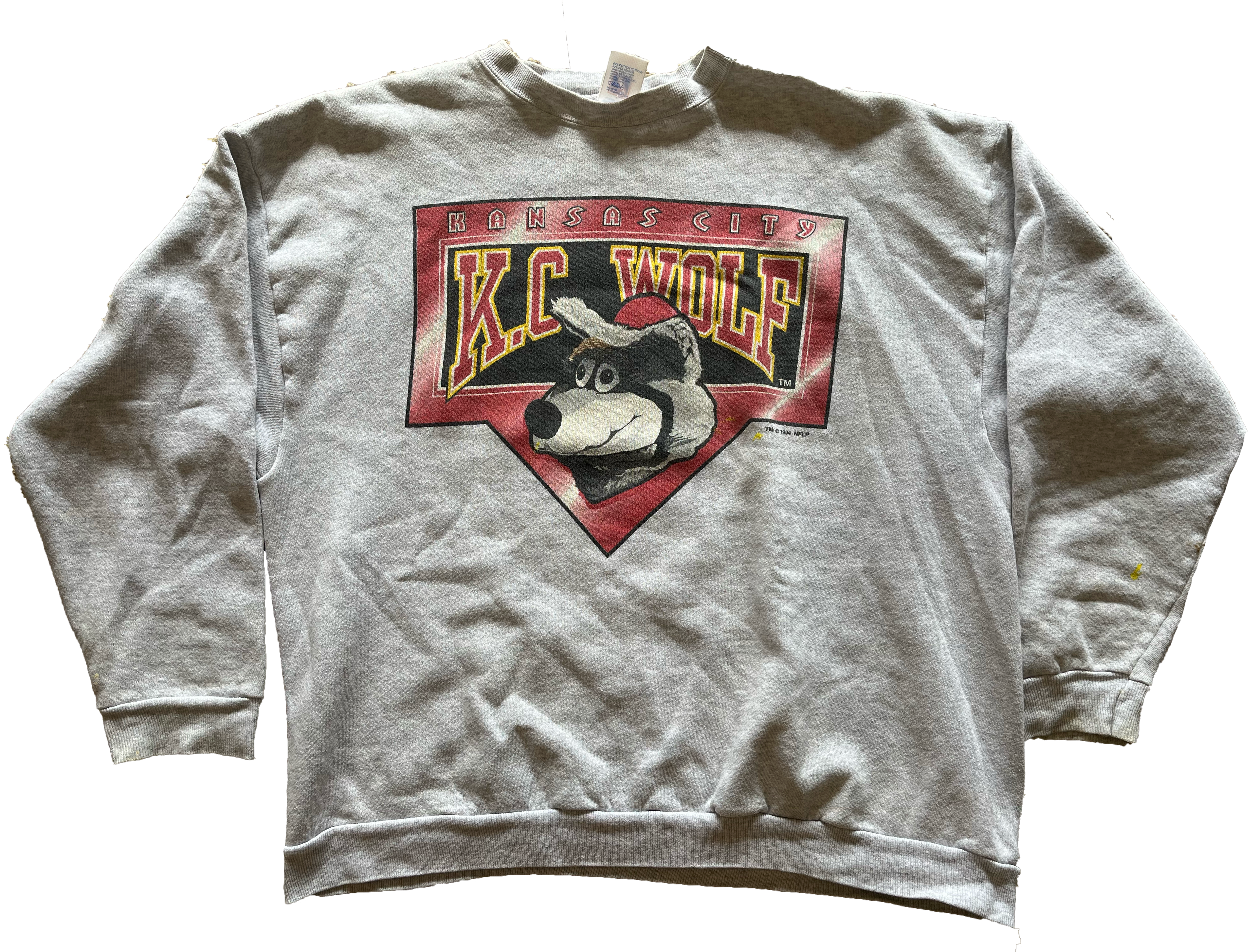 WESTSIDE STOREY VINTAGE | VINTAGE 94 DOUBLE SIDED KC WOLF CHIEFS SWEATSHIRT - Westside Storey