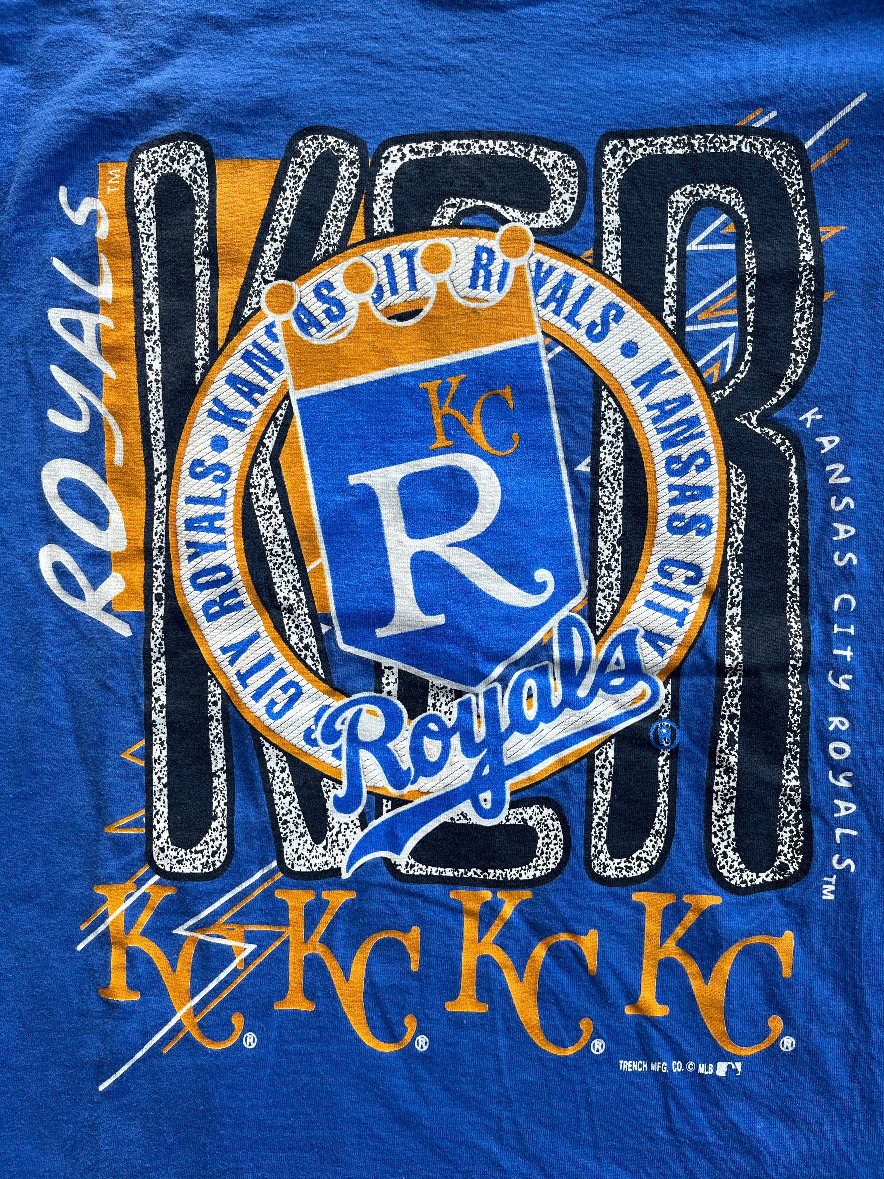 Vintage Kansas City Royals T Shirt Tee Trench Made USA Size 