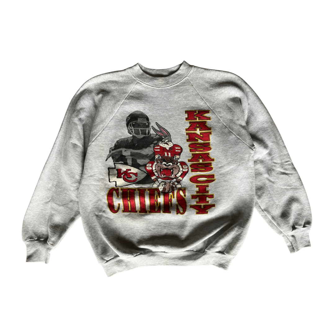 WESTSIDE STOREY VINTAGE | VINTAGE 90S CHIEFS JOE MONTANA BUGS BUNNY SWEATSHIRT - Westside Storey