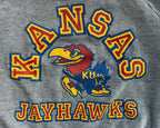 WESTSIDE STOREY VINTAGE | VINTAGE 90S KU JAYHAWKS GRAY TRI BLEND SWEATSHIRT - Westside Storey