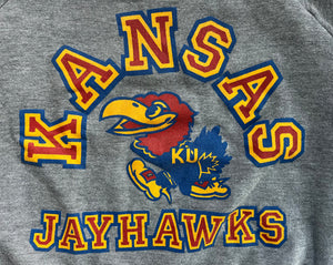 WESTSIDE STOREY VINTAGE | VINTAGE 90S KU JAYHAWKS GRAY TRI BLEND SWEATSHIRT - Westside Storey