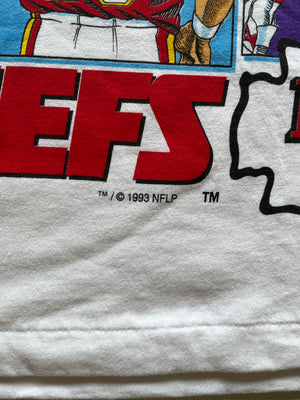 WESTSIDE STOREY VINTAGE | VINTAGE 90S JOE MONTANA COMIC BOOK DEADSTOCK CHIEFS TEE - Westside Storey