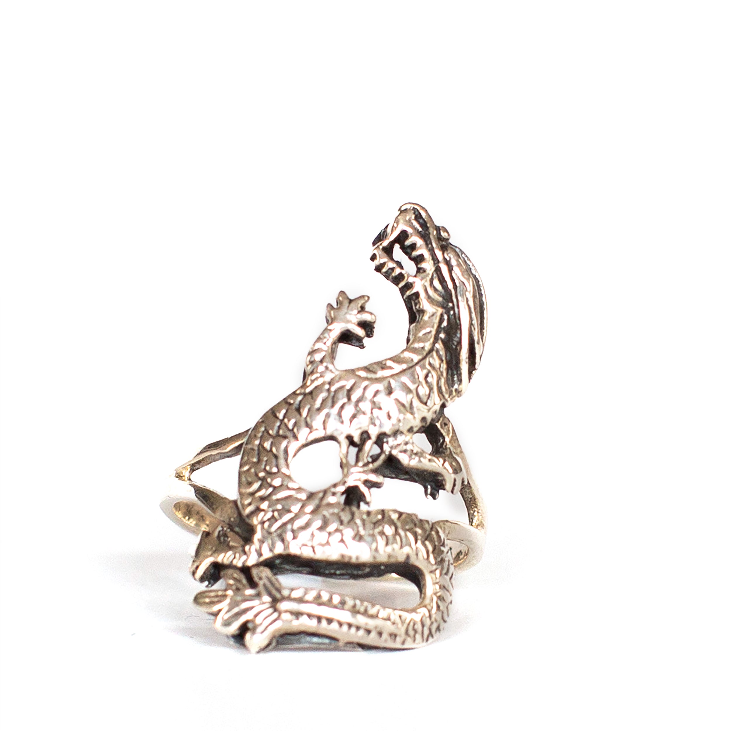 VINTAGE JEWELRY | STERLING SILVER DRAGON RING (SIZE 9.25) - Westside Storey