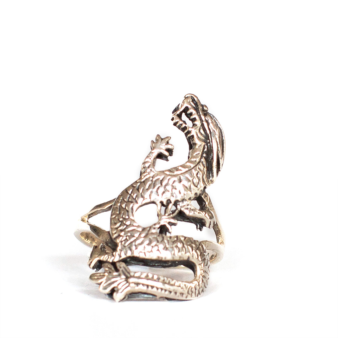 VINTAGE JEWELRY | STERLING SILVER DRAGON RING (SIZE 9.25)