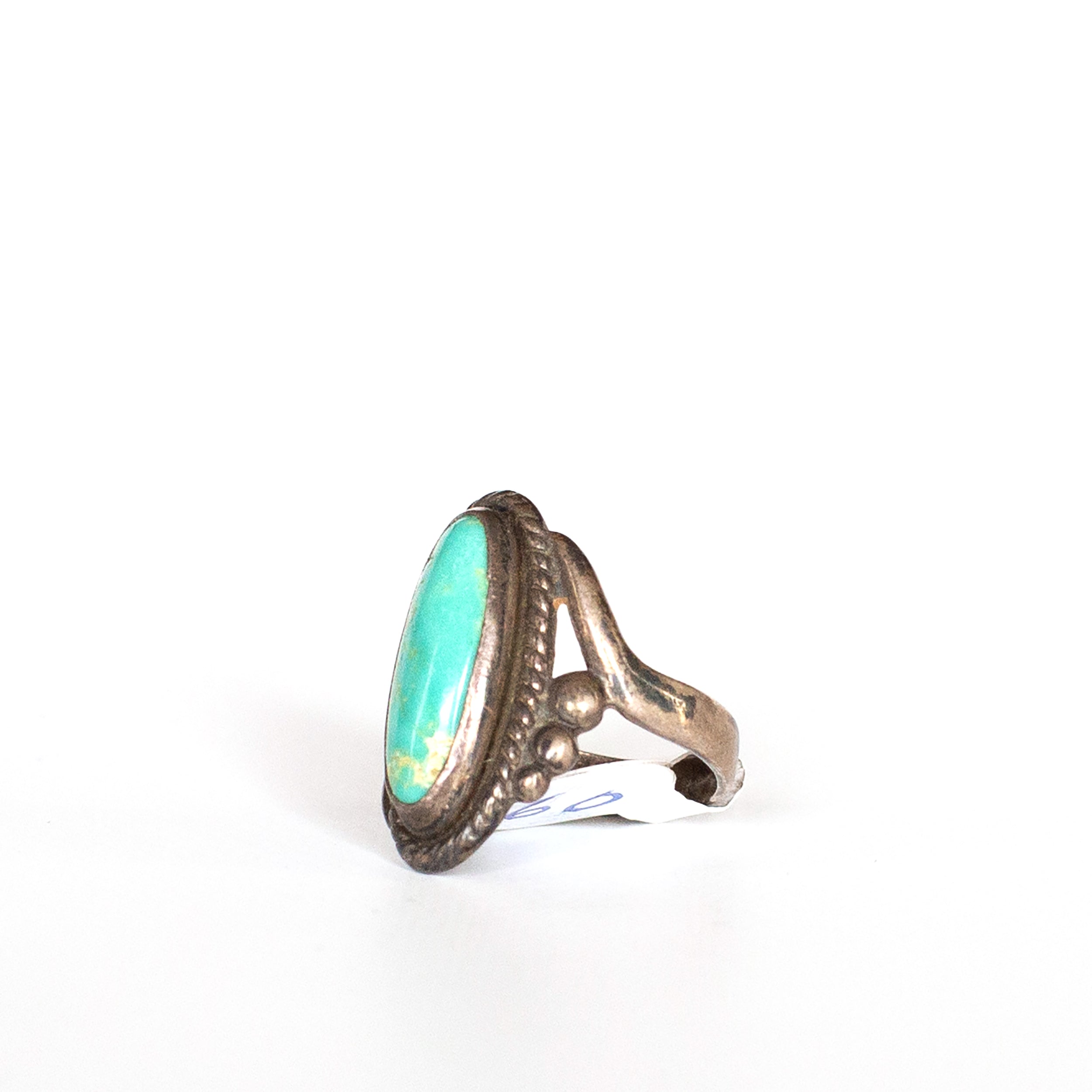 VINTAGE JEWELRY | STERLING TURQUOISE RING (SIZE 5) - Westside Storey