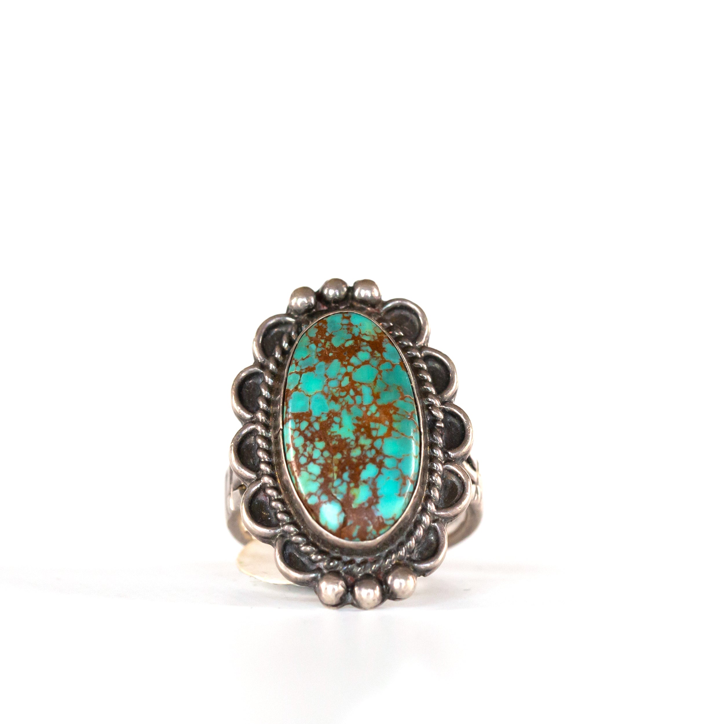 VINTAGE JEWELRY | TURQUOISE STERLING RING (SIZE 5) - Westside Storey