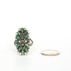 VINTAGE JEWELRY | STERLING JADE NEEDLEPOINT RING (SIZE 5.5)