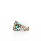 VINTAGE JEWELRY | STERLING TURQUOISE & MALACHITE RING (SIZE 7.25) - Westside Storey