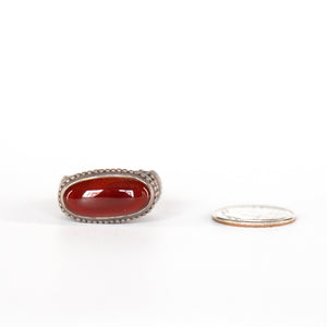 VINTAGE JEWELRY | RED JASPER STERLING RING (SIZE 7) - Westside Storey
