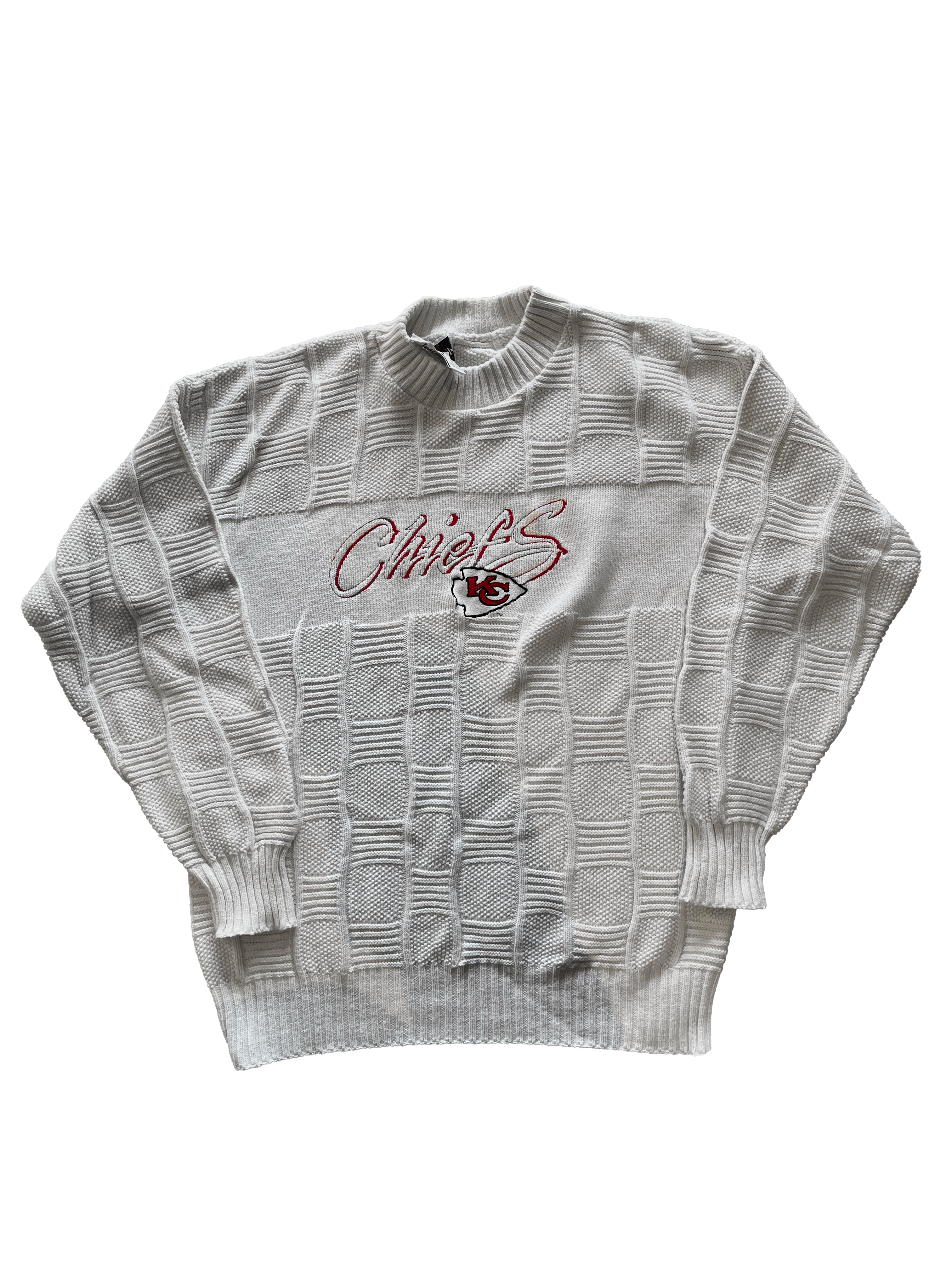 WESTSIDE STOREY VINTAGE | VINTAGE 90S CABLE KNIT CHIEFS SWEATER - Westside Storey