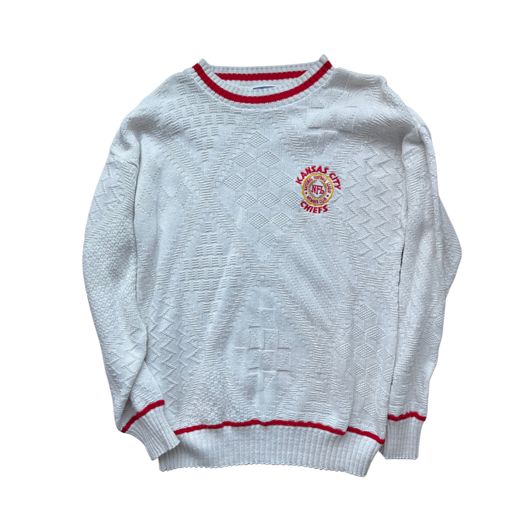 WESTSIDE STOREY VINTAGE | VINTAGE CHIEFS 90S NUTMEG TEXTURED KNIT SWEATER RARE - Westside Storey