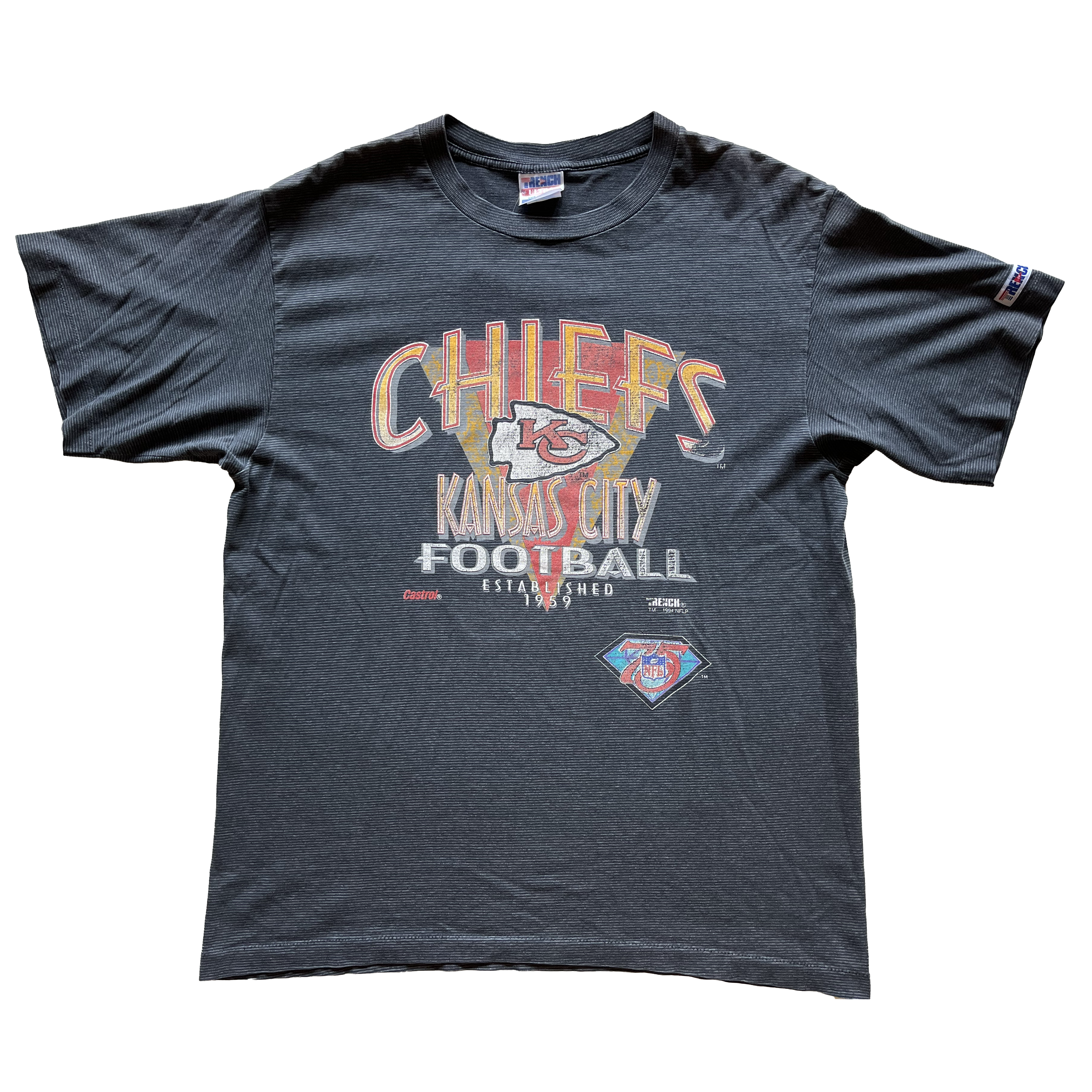 WESTSIDE STOREY VINTAGE | VINTAGE 1994 TRENCH STRIPED CHIEFS TEE - Westside Storey