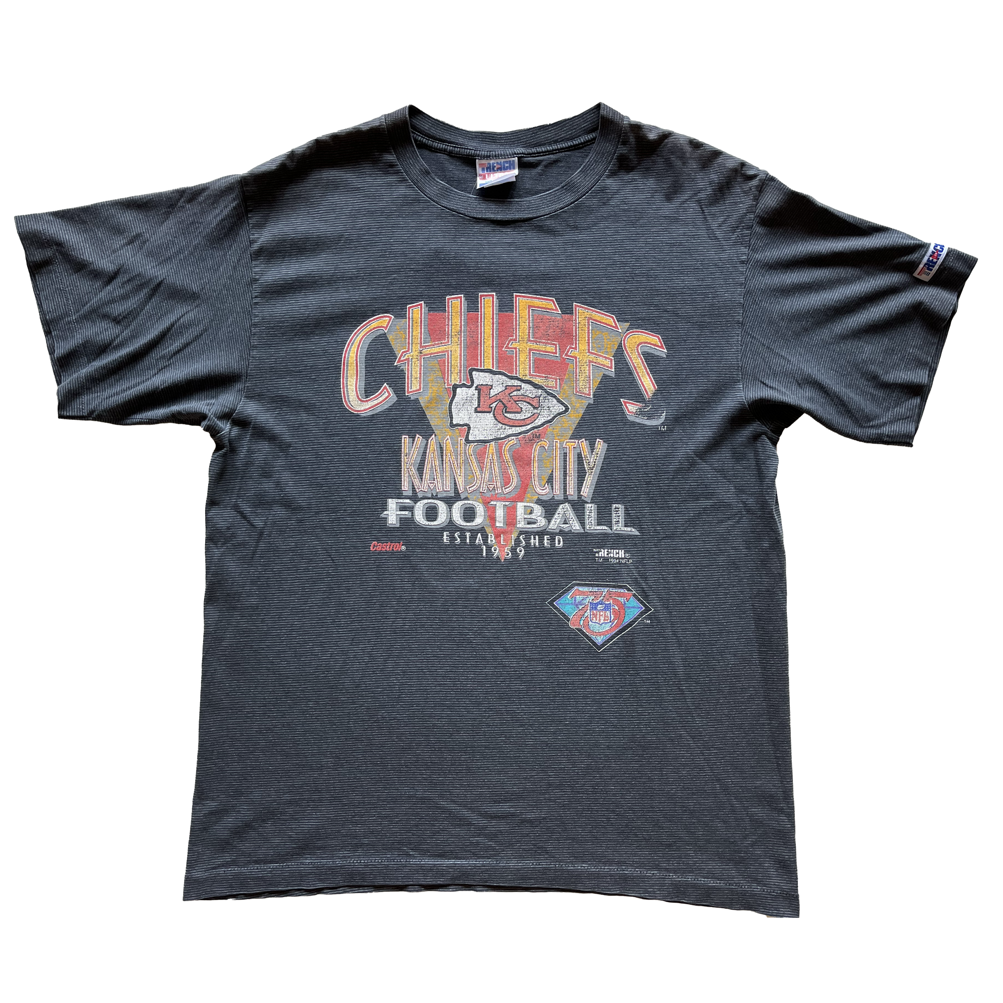 WESTSIDE STOREY VINTAGE | VINTAGE 1994 TRENCH STRIPED CHIEFS TEE - Westside Storey