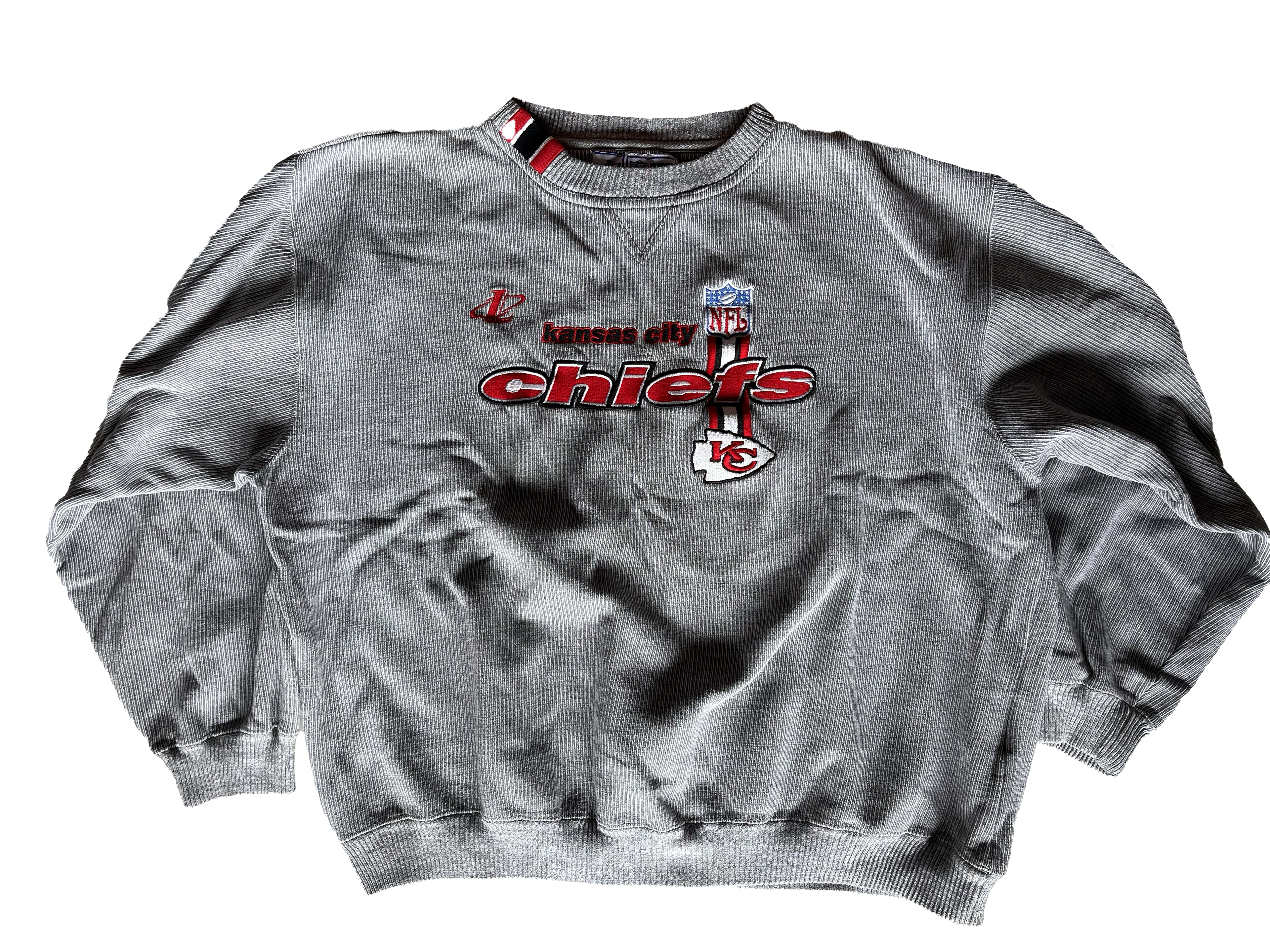 WESTSIDE STOREY VINTAGE | VINTAGE 90S LOGO ATHLETIC STRIPED CHIEFS SWEATSHIRT - Westside Storey