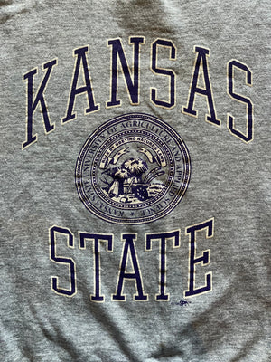 WESTSIDE STOREY VINTAGE | VINTAGE 80’S KSU WELL WORN SEAL SWEATSHIRT - Westside Storey