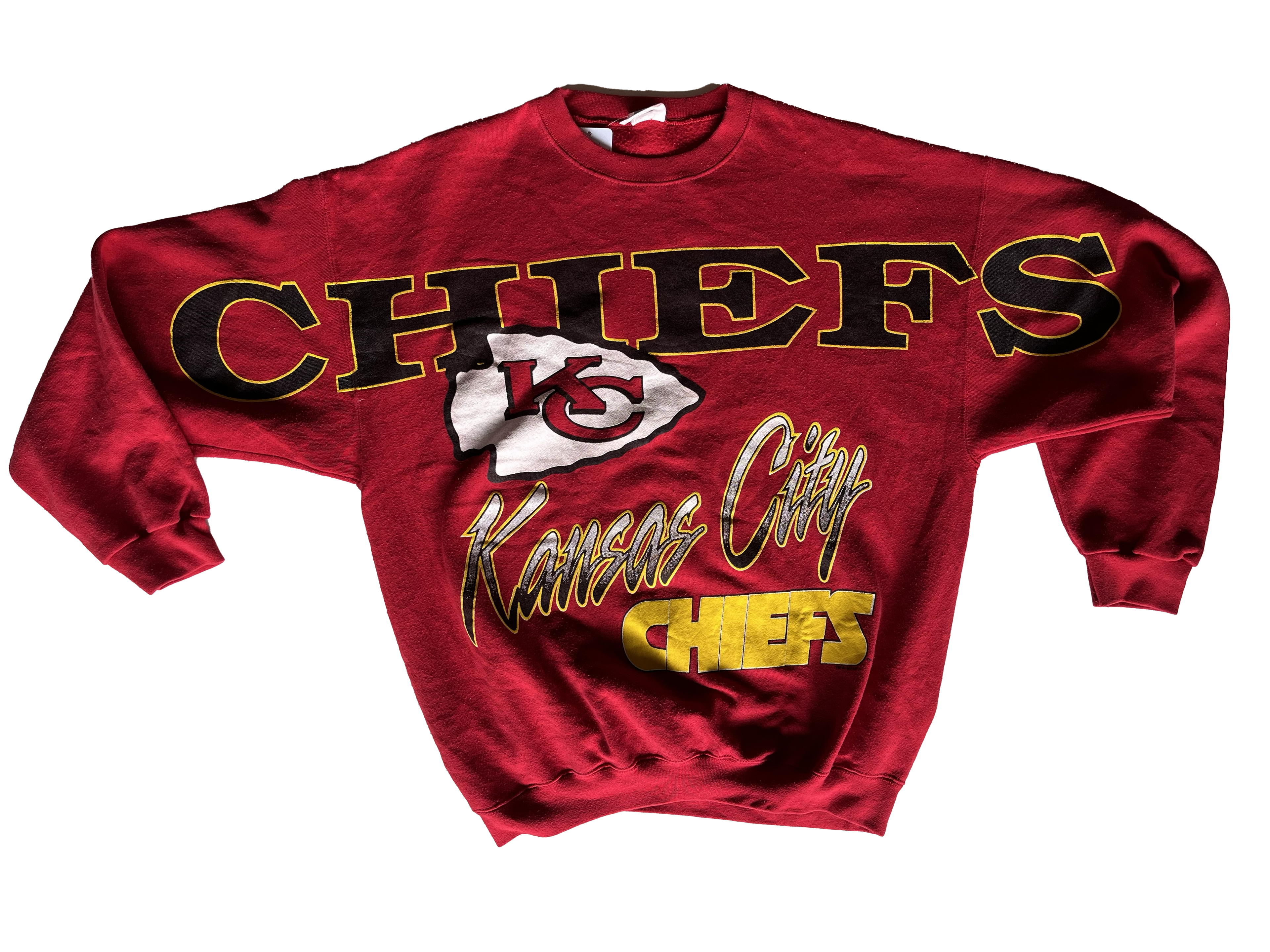 WESTSIDE STOREY VINTAGE | VINTAGE 90S CLIFF ENGLE SPELLOUT CHIEFS SWEATSHIRT - Westside Storey