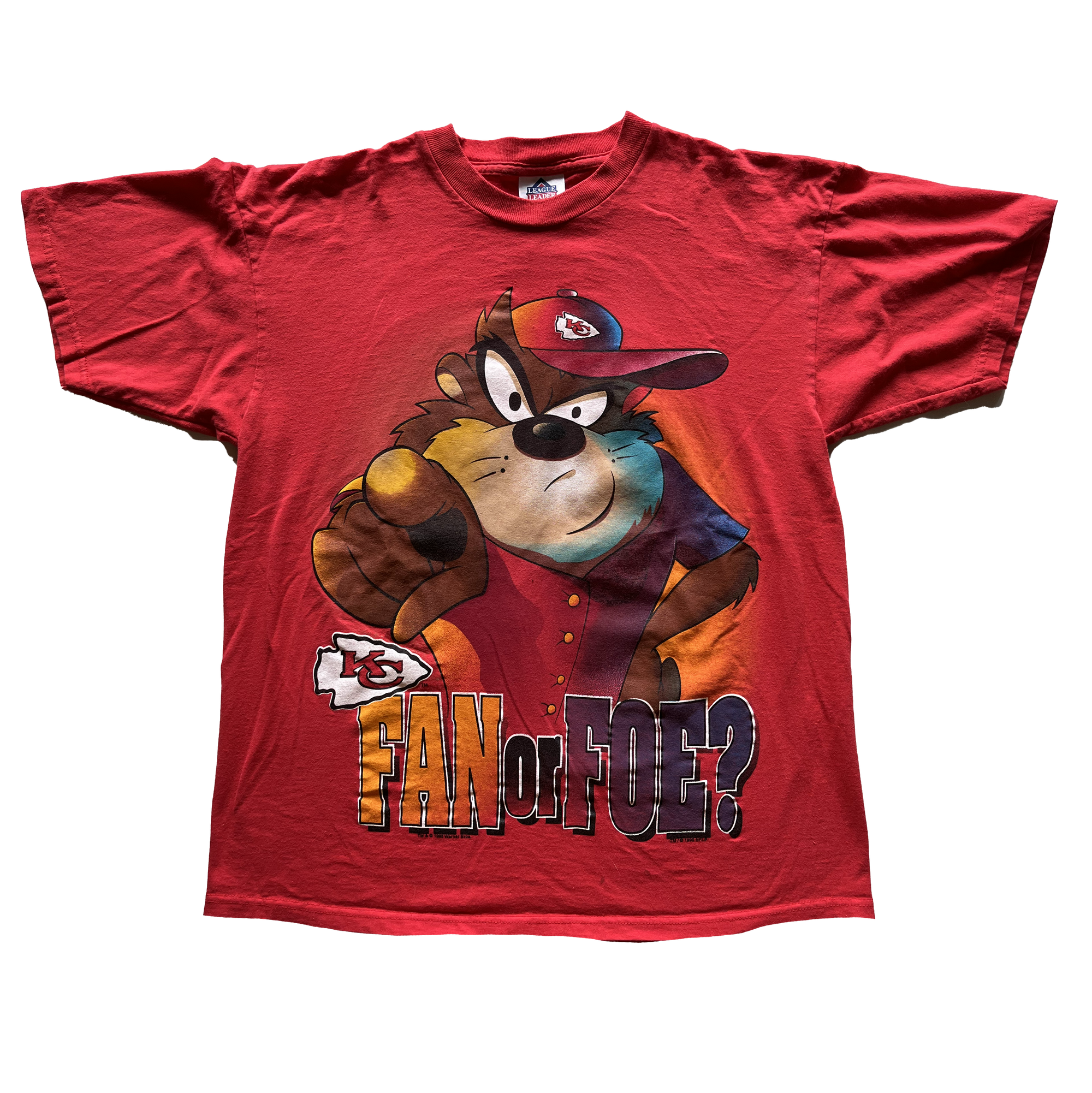 WESTSIDE STOREY VINTAGE | VINTAGE 90S DOUBLE SIDED TAZ & BUGS BUNNY FOE CHIEFS TEE - Westside Storey