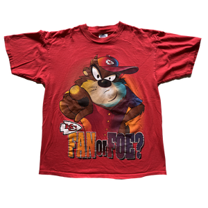 WESTSIDE STOREY VINTAGE | VINTAGE 90S DOUBLE SIDED TAZ & BUGS BUNNY FOE CHIEFS TEE - Westside Storey