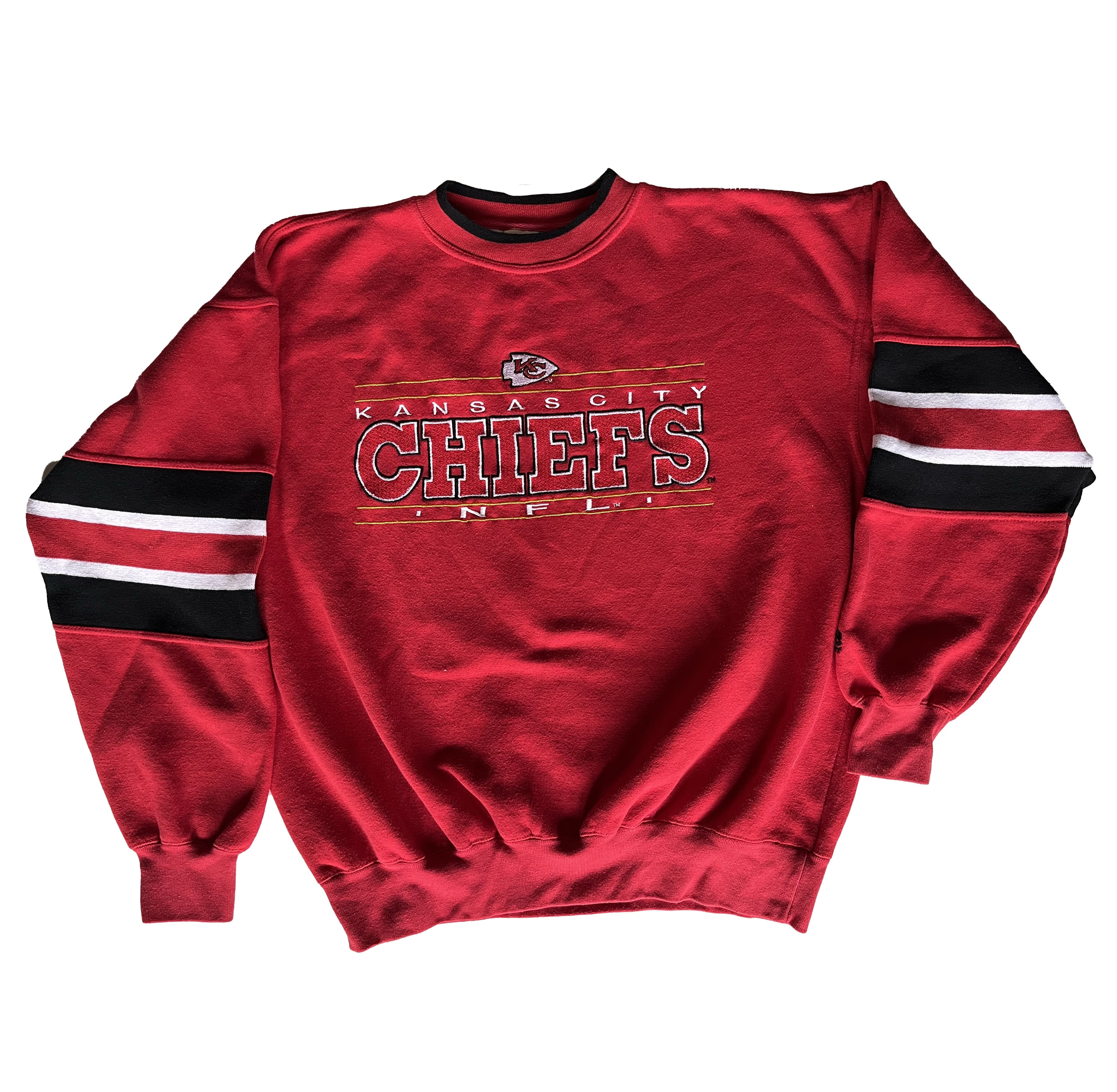 WESTSIDE STOREY VINTAGE | VINTAGE 90S LEE SLEEVE COLOR BLOCK CHIEFS SWEATSHIRT - Westside Storey