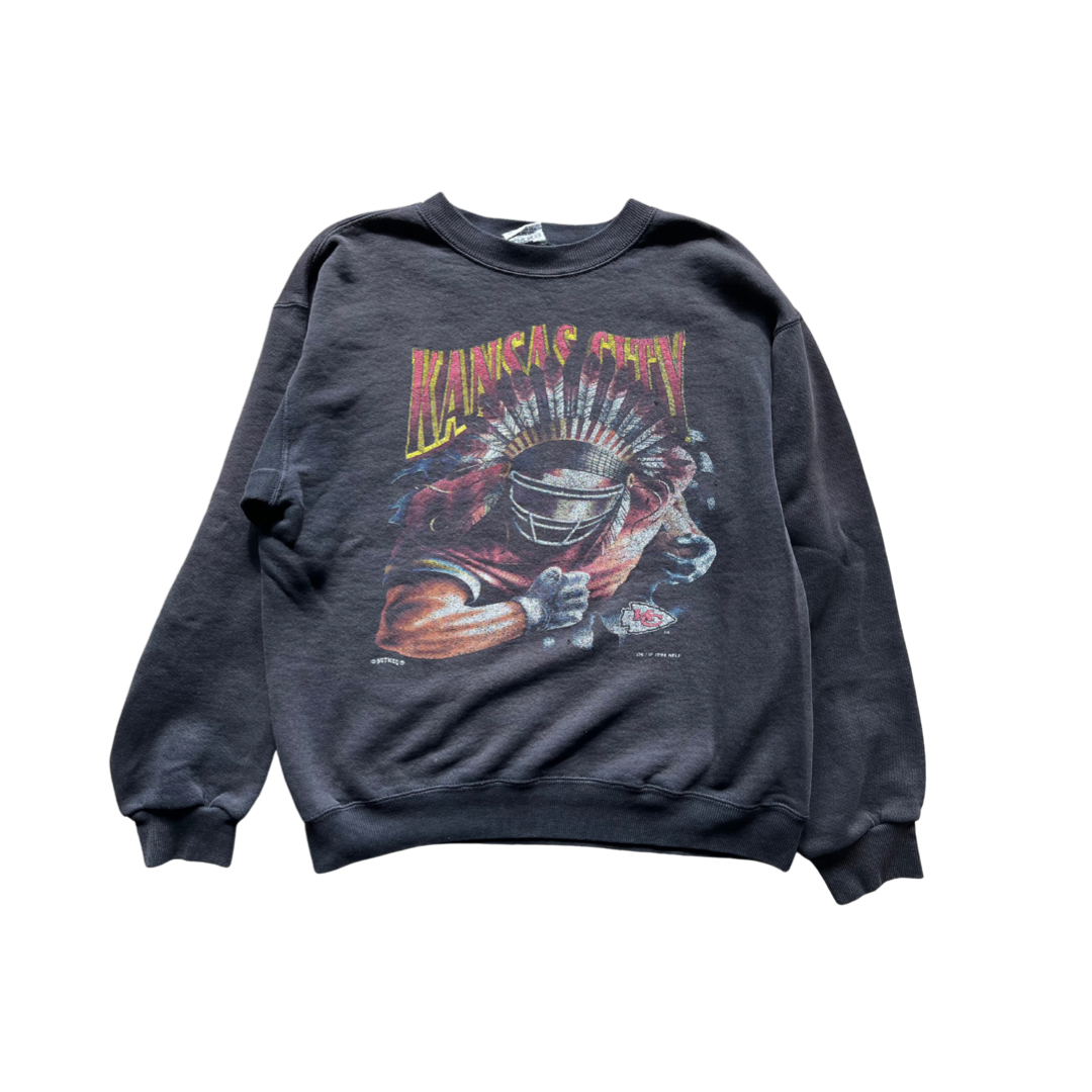 WESTSIDE STOREY VINTAGE | VINTAGE 1994 CHIEFS DOUBLE SIDED NUTMEG SWEATSHIRT- AS IS - Westside Storey