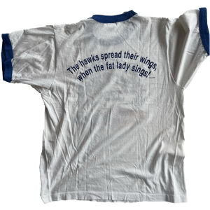 WESTSIDE STOREY VINTAGE | VINTAGE RARE KANSAS JAYHAWKS 1988 NATIONAL CHAMPS- FAT LADY SINGS RINGER TEE - Westside Storey
