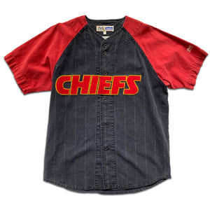 WESTSIDE STOREY VINTAGE | MIRAGE KC CHIEFS BASEBALL JERSEY PINSTRIPE BLACK - Westside Storey
