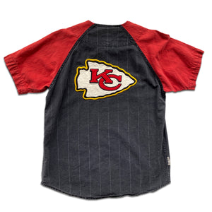 WESTSIDE STOREY VINTAGE | MIRAGE KC CHIEFS BASEBALL JERSEY PINSTRIPE BLACK - Westside Storey