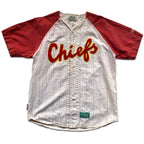 WESTSIDE STOREY VINTAGE | MIRAGE KC CHIEFS BASEBALL JERSEY PINSTRIPE WHITE - Westside Storey
