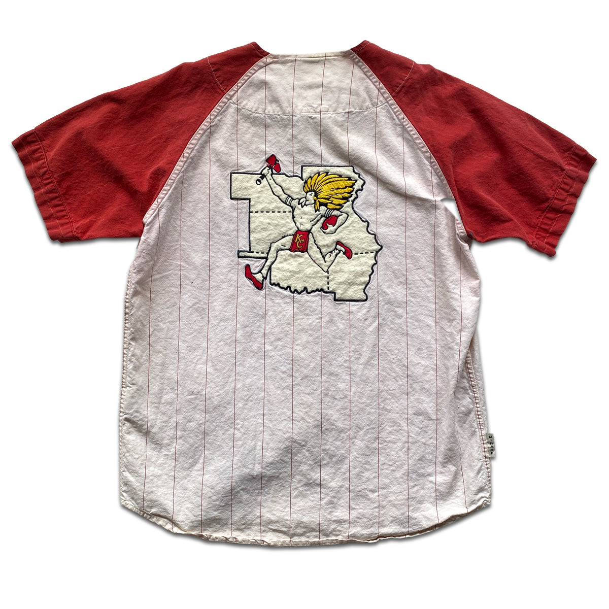 WESTSIDE STOREY VINTAGE | MIRAGE KC CHIEFS BASEBALL JERSEY PINSTRIPE WHITE - Westside Storey