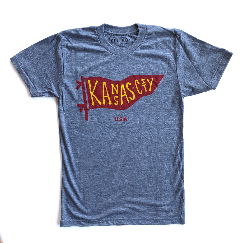 BELLBOY | KC PENNANT T-SHIRT - GREY/RED/YELLOW - Westside Storey
