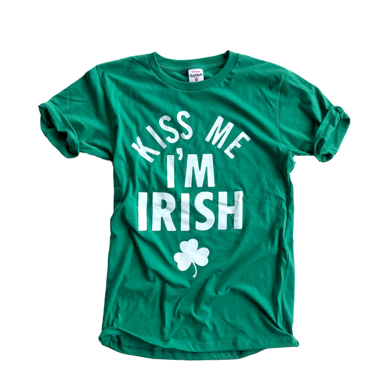 CHARLIE HUSTLE | KISS ME I'M IRISH VINTAGE T-SHIRT - GREEN