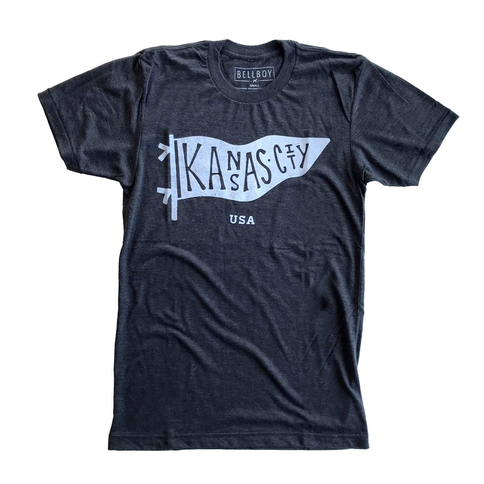 BELLBOY | KC PENNANT T-SHIRT - CHARCOAL Bellboy Apparel