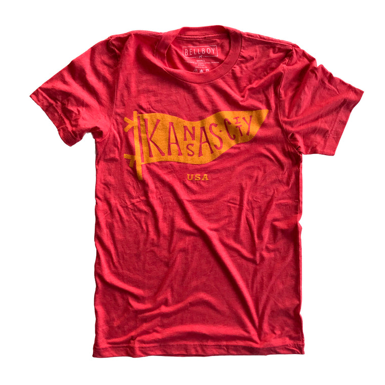 BELLBOY | KC PENNANT T-SHIRT - RED/YELLOW