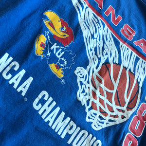 WESTSIDE STOREY VINTAGE | KANSAS JAYHAWKS 1988 NCAA CHAMPIONS T-SHIRT - Westside Storey