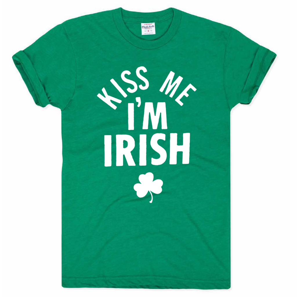 CHARLIE HUSTLE | KISS ME I'M IRISH VINTAGE T-SHIRT - GREEN - Westside Storey