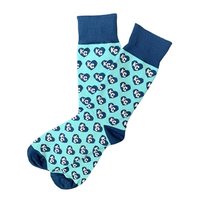 SCHOOL OF SOCK | KC HEART - LIGHT BLUE & NAVY
