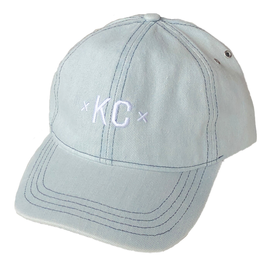 Light Wash Denim Vintage Flatbill Hat - Kansas City