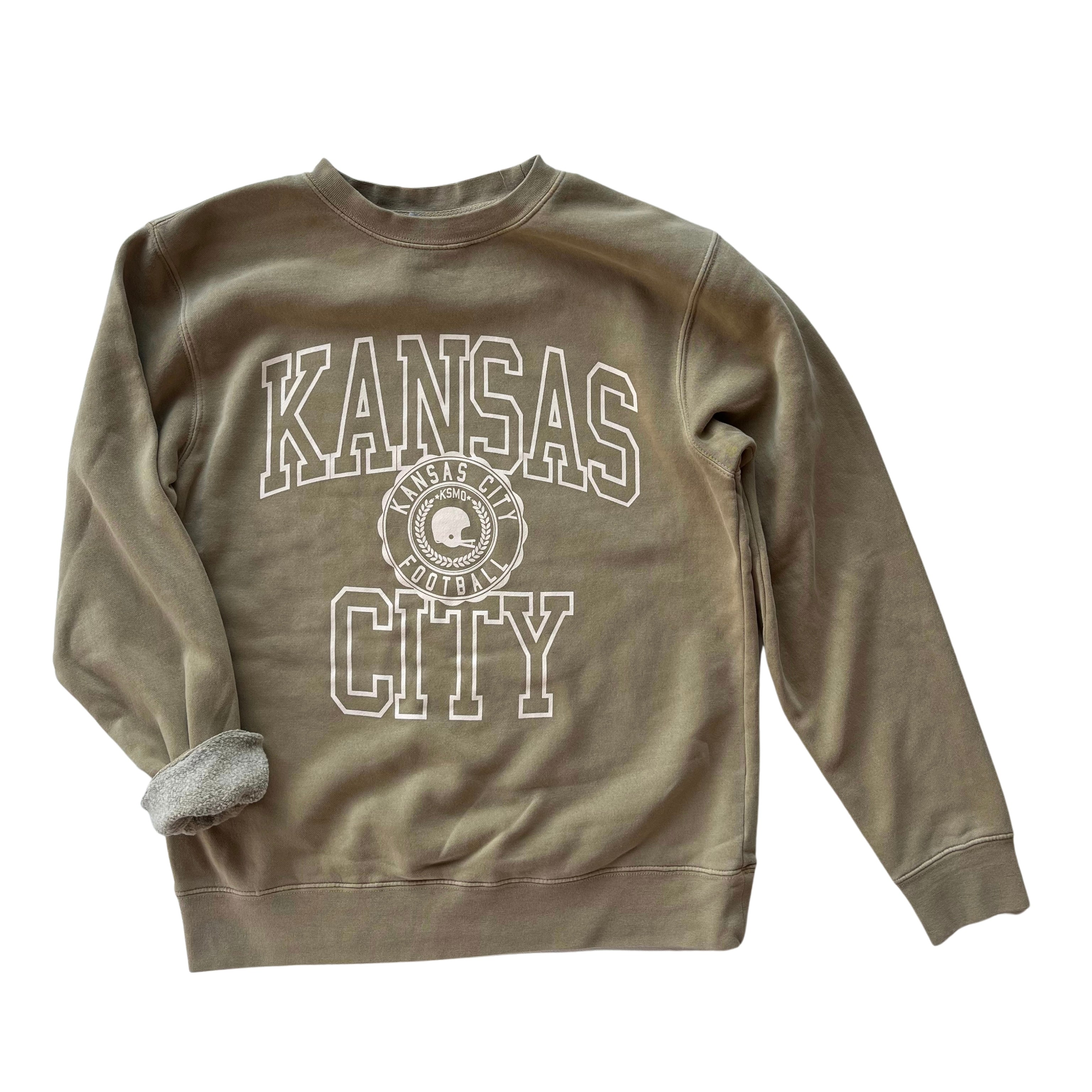 1KC | THE VARSITY CREW FLEECE - SANDSTONE/IVORY - Westside Storey