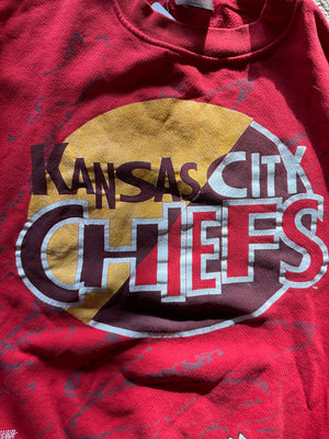 WESTSIDE STOREY VINTAGE | VINTAGE RARE 1992 ALL OVER GRAPHIC CHIEFS SWEATSHIRT - Westside Storey