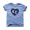 CHARLIE HUSTLE | KIDS KC HEART T-SHIRT - LIGHT BLUE