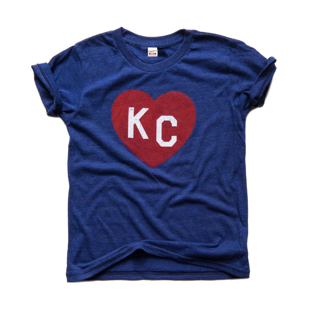 CHARLIE HUSTLE | KIDS KC HEART T-SHIRT - NAVY Charlie Hustle