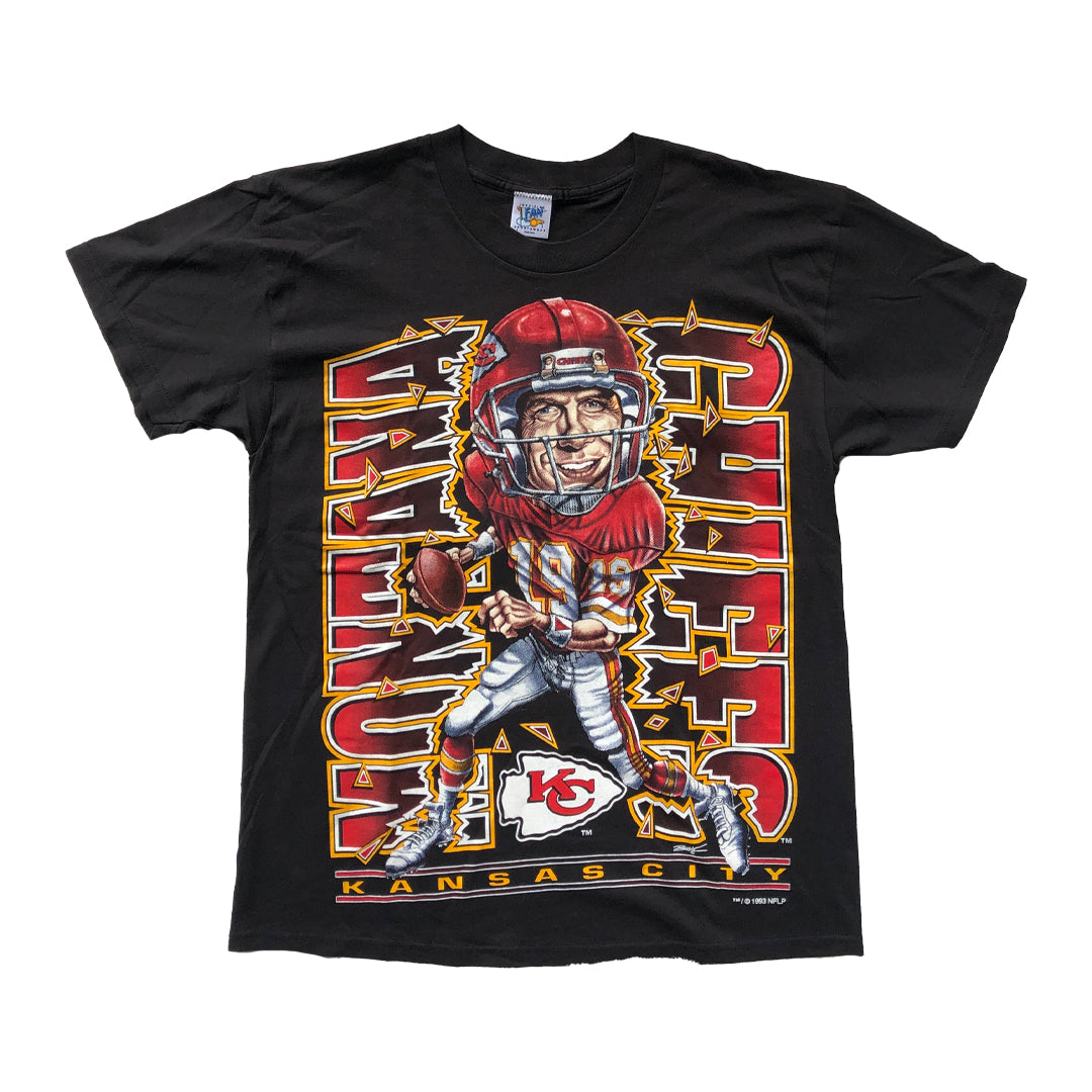 WESTSIDE STOREY VINTAGE | VINTAGE 1993 JOE MONTANA CHIEFS CARICATURE T-SHIRT - Westside Storey