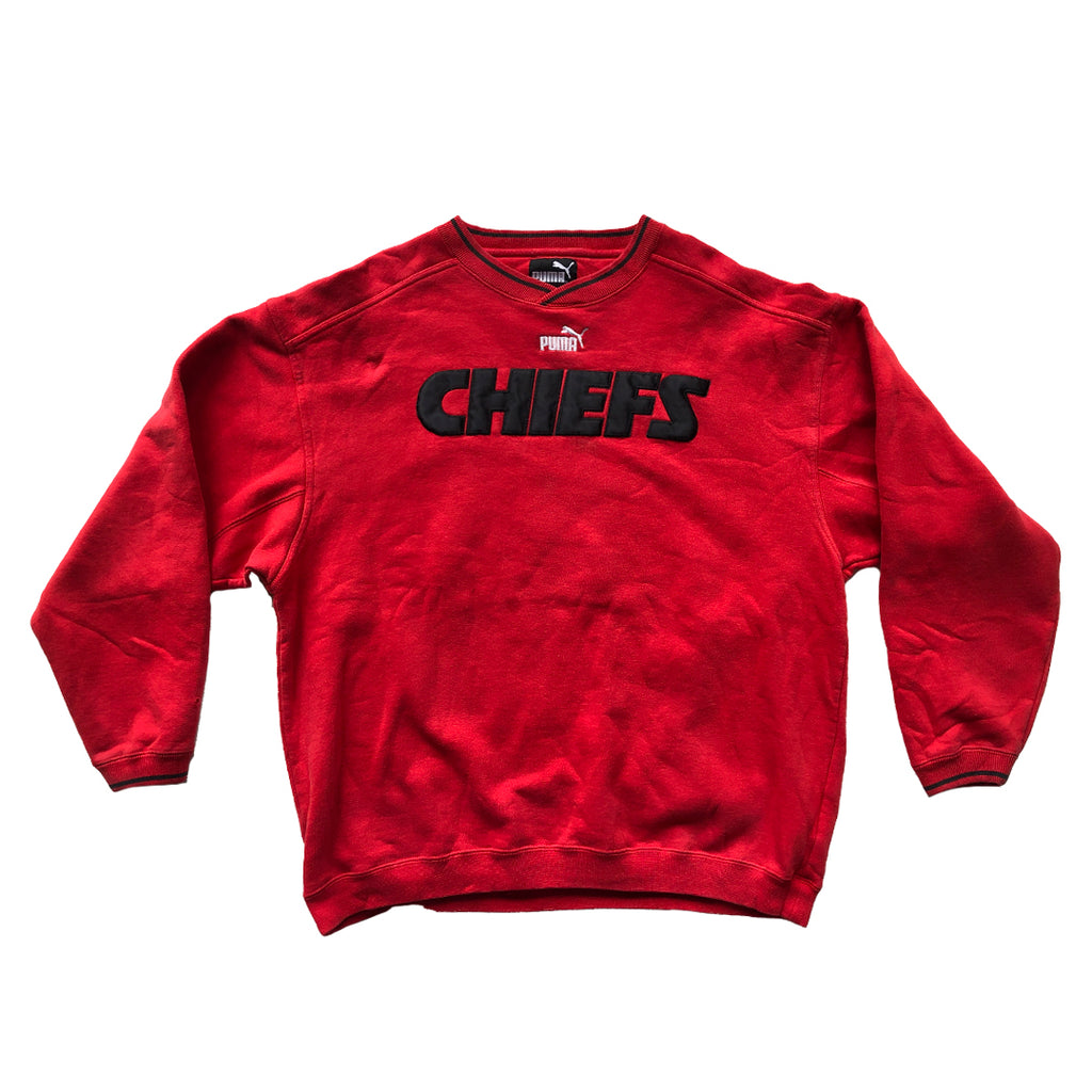 WESTSIDE STOREY VINTAGE | VINTAGE PUMA STITCHED SPELL OUT CHIEFS THICKS SWEATSHIRT - Westside Storey