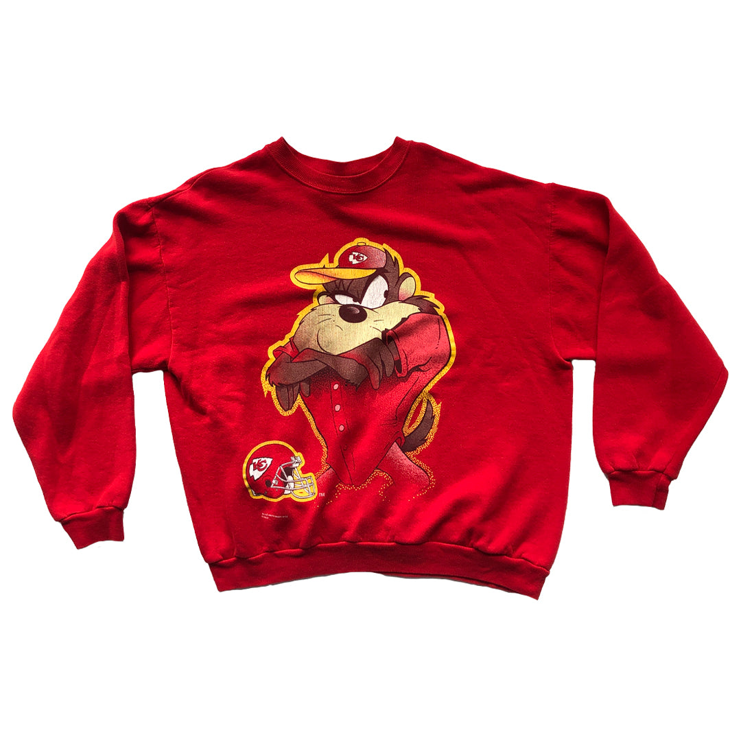 Upcycled Vintage Chiefs Flame Sweatshirt - Tonguetied Apparel