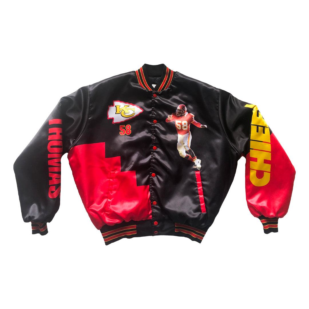 WESTSIDE STOREY VINTAGE | VINTAGE CHALKLINE 1990'S CHIEFS DERRICK THOMAS FANIMATION JACKET - Westside Storey
