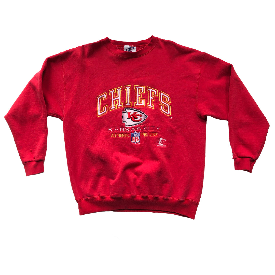 WESTSIDE STOREY VINTAGE | VINTAGE LOGO ATHLETIC 90'S EMBROIDEDERED CHIEFS SWEATSHIRT - Westside Storey