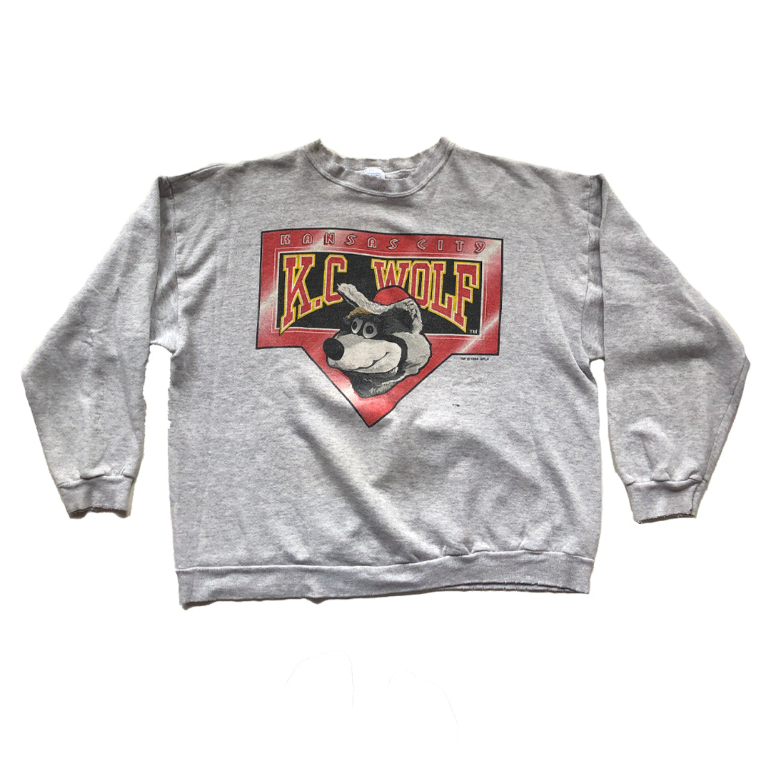 WESTSIDE STOREY VINTAGE | VINTAGE 1994 KC WOLF CHIEFS FRONT & BACK SWEATSHIRT - Westside Storey