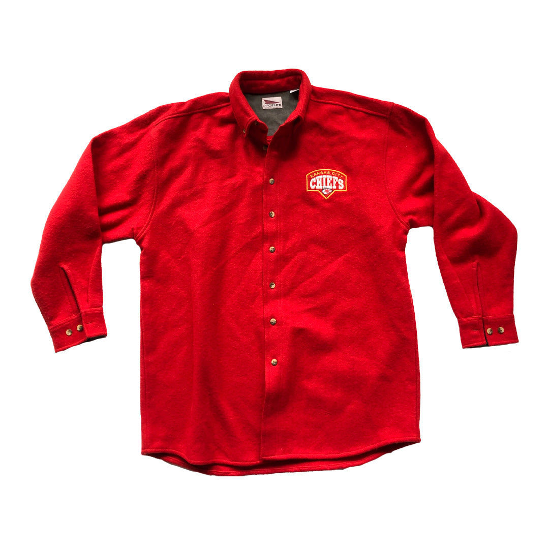 WESTSIDE STOREY VINTAGE | VINTAGE 90'S PROELITE THICK WOOL CHIEFS BUTTON UP JACKET - Westside Storey