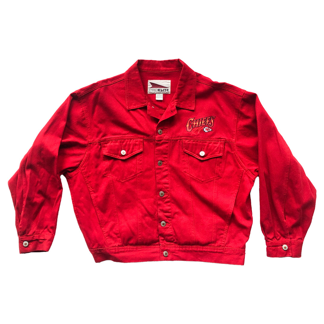 WESTSIDE STOREY VINTAGE | VINTAGE PRO ELITE CHIEFS RED DENIM JACKET - Westside Storey