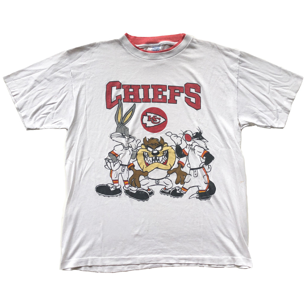 WESTSIDE STOREY VINTAGE | VINTAGE 90'S LOONEY TUNES BUGS, TAZ, SYLVESTER CHIEFS T-SHIRT - Westside Storey